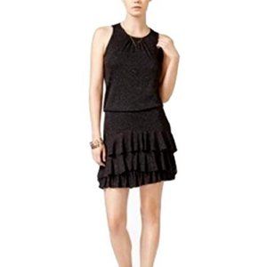 chelsea sky Tiered Ruffle Dress in Black Retail $88.00 Size Medium